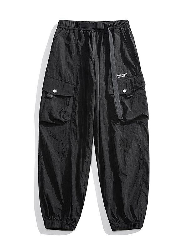 Unisex Lockere Nylon-Cargohose mit elastischem Bund und Knöchelbündchen Echo Archiv