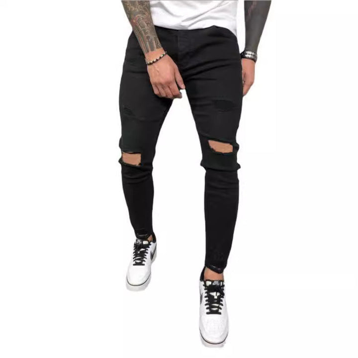 Herren Slim Fit JEchoarchivns mit modischen Rissen Echoarchiv