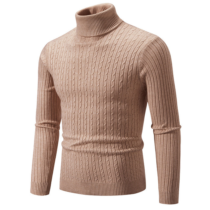 Herren Rollkragenpullover mit strukturiertem Zopfmuster Echoarchiv