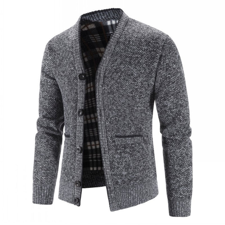 Herren Strickjacke mit modischem Karomuster Echoarchiv