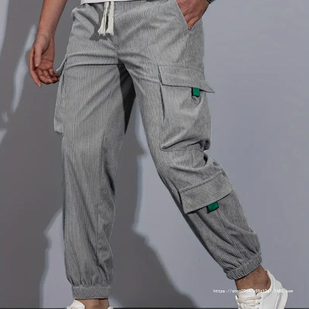 Herren Utility-Cargohose im Joggerstil aus strukturierter Baumwollmischung mit elastischem Bund & Mehrfachtaschen Echo Archiv