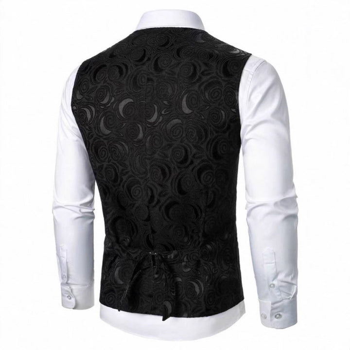 Herren elegante Weste mit floralem Jacquard-Muster Echoarchiv