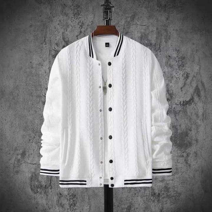 Herren sportliche Collegejacke mit strukturiertem Design Echoarchiv