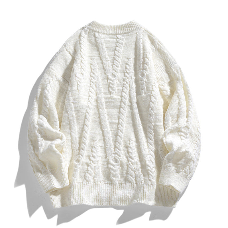 Damen Eleganter Strickpullover mit klassischen Zopfmuster Echoarchiv
