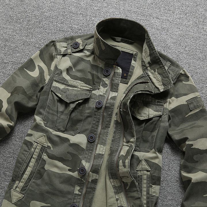 Herren Gefütterte Utility-Fieldjacke mit Teddykragen und Mehrfachtaschen Echoarchiv