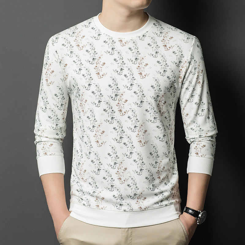 Herren stylisches Langarmshirt mit floralem Muster und hochwertigem Material Echoarchiv