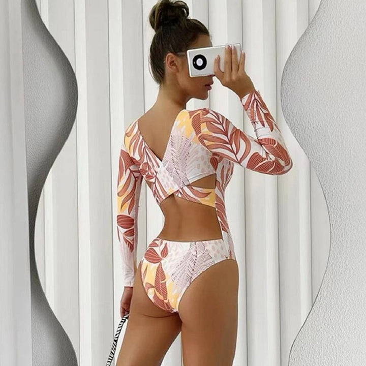 Damen Langarm Badeanzug mit floralem Design Echo Archiv