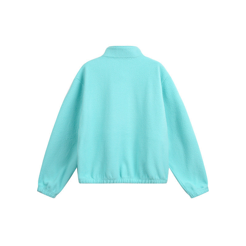 Unisex Oversize Fleece-Halbzip mit Stehkragen und Reißverschlusstaschen Echoarchiv
