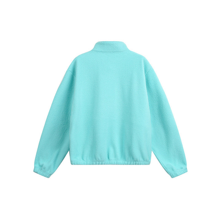 Unisex Oversize Fleece-Halbzip mit Stehkragen und Reißverschlusstaschen Echoarchiv