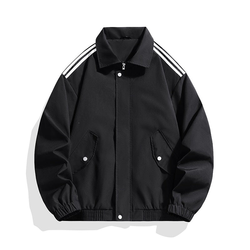 Herren Sportlich-urbane Oversize Bomberjacke mit geripptem Saum, Druckknopfblende & Schulterstreifen Echoarchiv