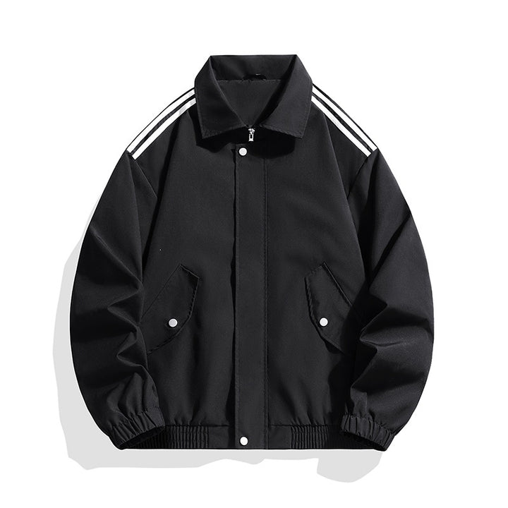 Herren Sportlich-urbane Oversize Bomberjacke mit geripptem Saum, Druckknopfblende & Schulterstreifen Echoarchiv