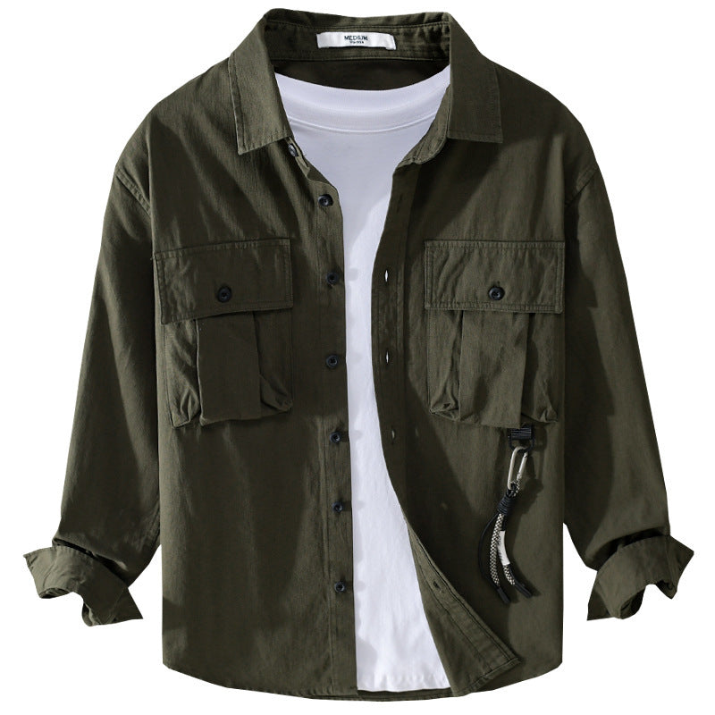 Herren Utility-Overshirt mit Doppel-Brusttaschen und Karabinerdetail Echoarchiv