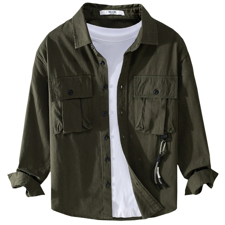 Herren Utility-Overshirt mit Doppel-Brusttaschen und Karabinerdetail Echoarchiv