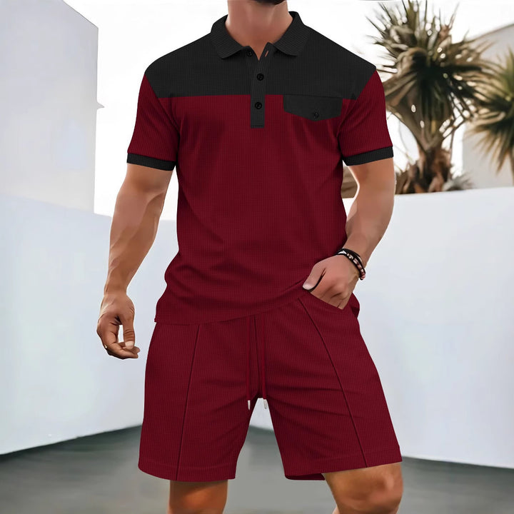 Herren modisches Polo-Shirt mit kurzen Hosen Echoarchiv