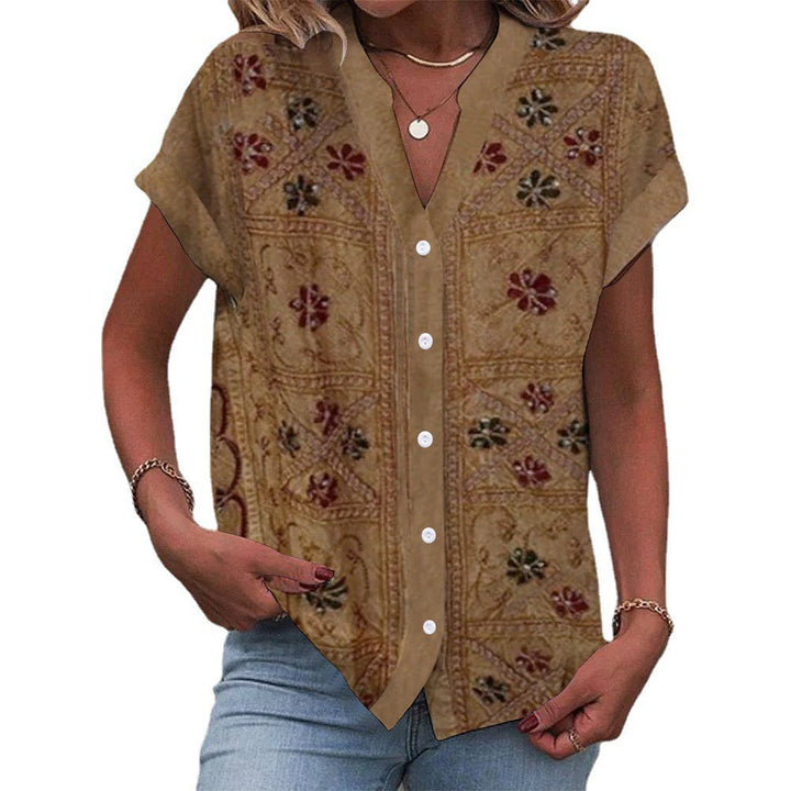 Damen Bluse mit floralem Design und Knopfleiste Echo Archiv