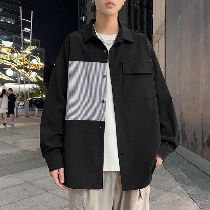 Herren lässige Baumwollhemdjacke mit strukturiertem Design Echoarchiv