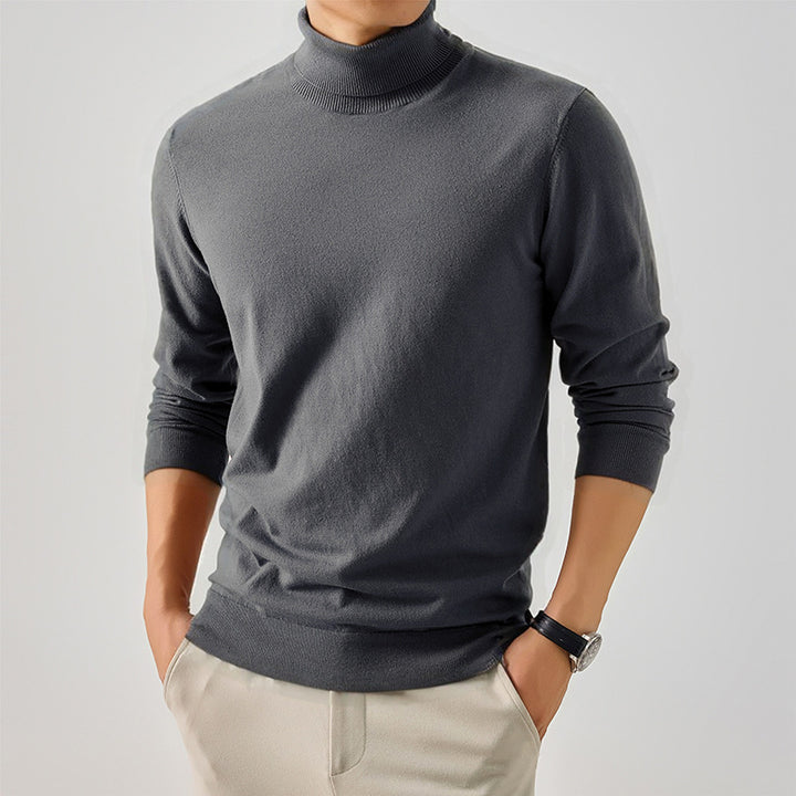 Herren Eleganter Rollkragenpullover aus feiner Wolle Echoarchiv