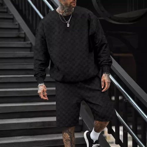 Herren lässiger Sweatshirt-Shorts-Set Echoarchiv