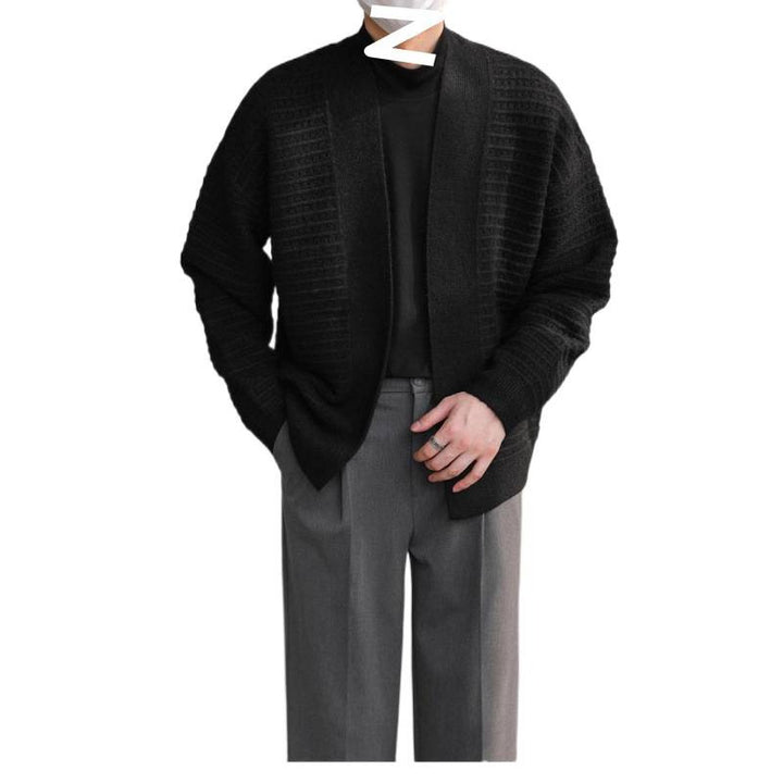 Herren lässiger Strickcardigan mit modernem Design und strukturierter Oberfläche Echoarchiv