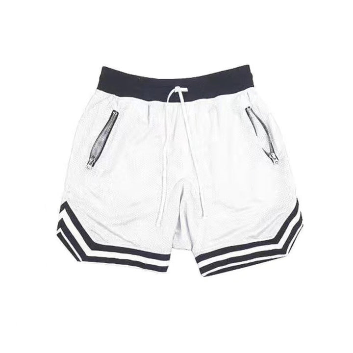 Herren Sportliche Basketball-Shorts mit atmungsaktivem Netzdesign und seitlichen Reißverschlusstaschen Echoarchiv