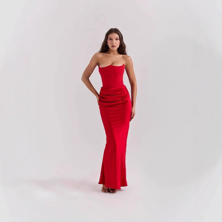 Damen Figurumspielendes Maxikleid mit raffinierter Raffung Echo Archiv