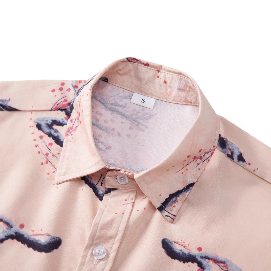 Herren Kurzarmhemd mit floralem Design und bequemer Passform Echoarchiv