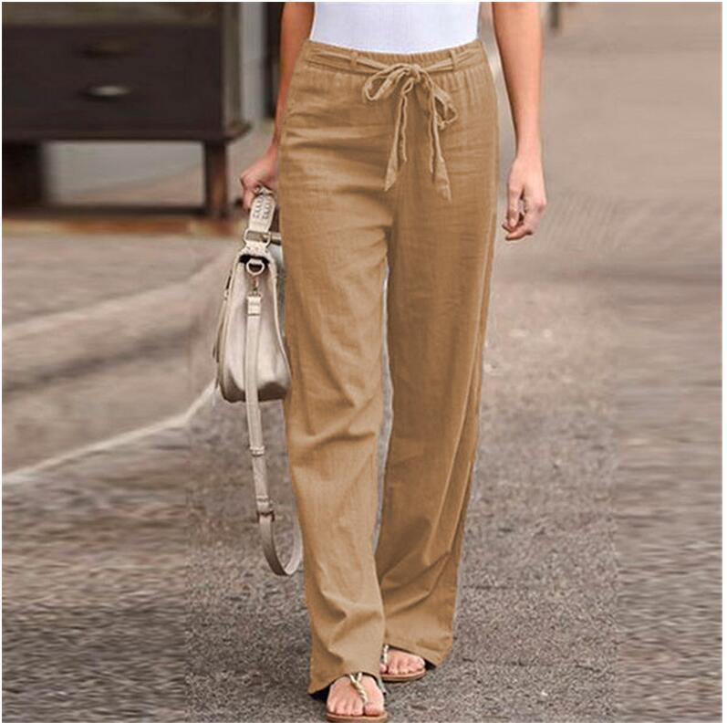 Damen nan weite Leinenhose mit Tunnelzugbund und lässigem Komfortschnitt Echo Archiv