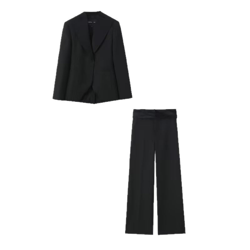 Damen Maßgeschneiderter Ein-Knopf-Blazer mit extra weitem Schalkragen und schmaler Silhouette Echo Archiv