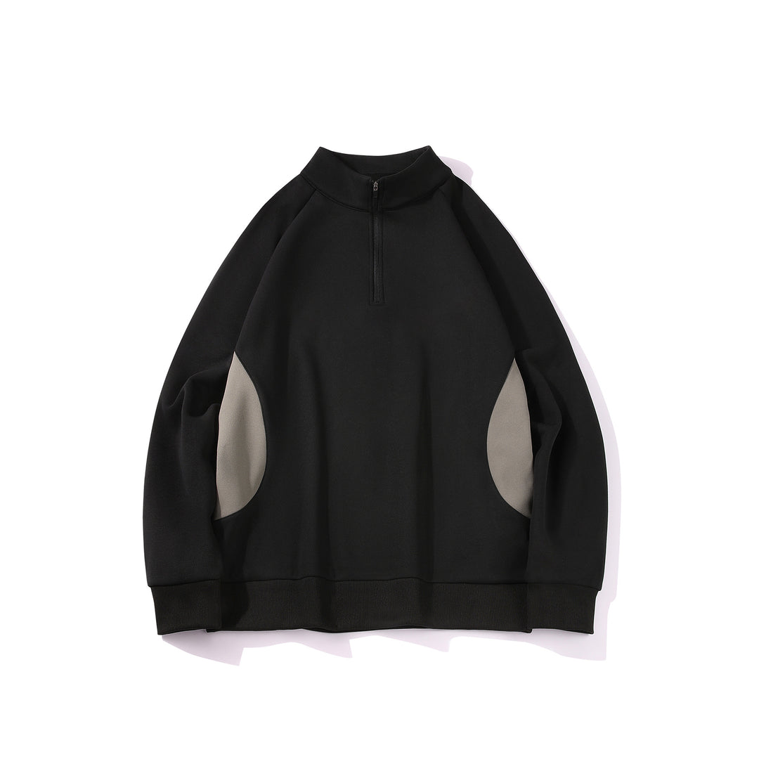 Herren Halbzip‑Sweatshirt mit Stehkragen und kontrastseitigen Einsätzen Echo Archiv