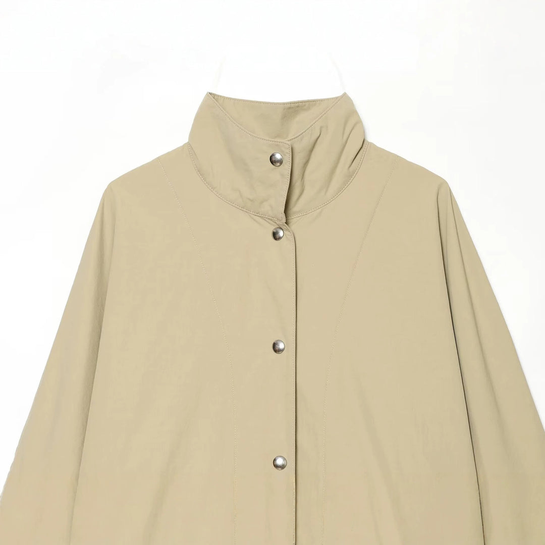 Damen Oversize Regenponcho‑Mantel mit Stehkragen und Druckknopfleiste Echo Archiv