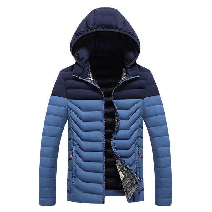 Herren Ultraleichte gesteppte Kapuzenjacke mit Chevron-Steppung, winddichter Außenlage und Thermofutter Echoarchiv