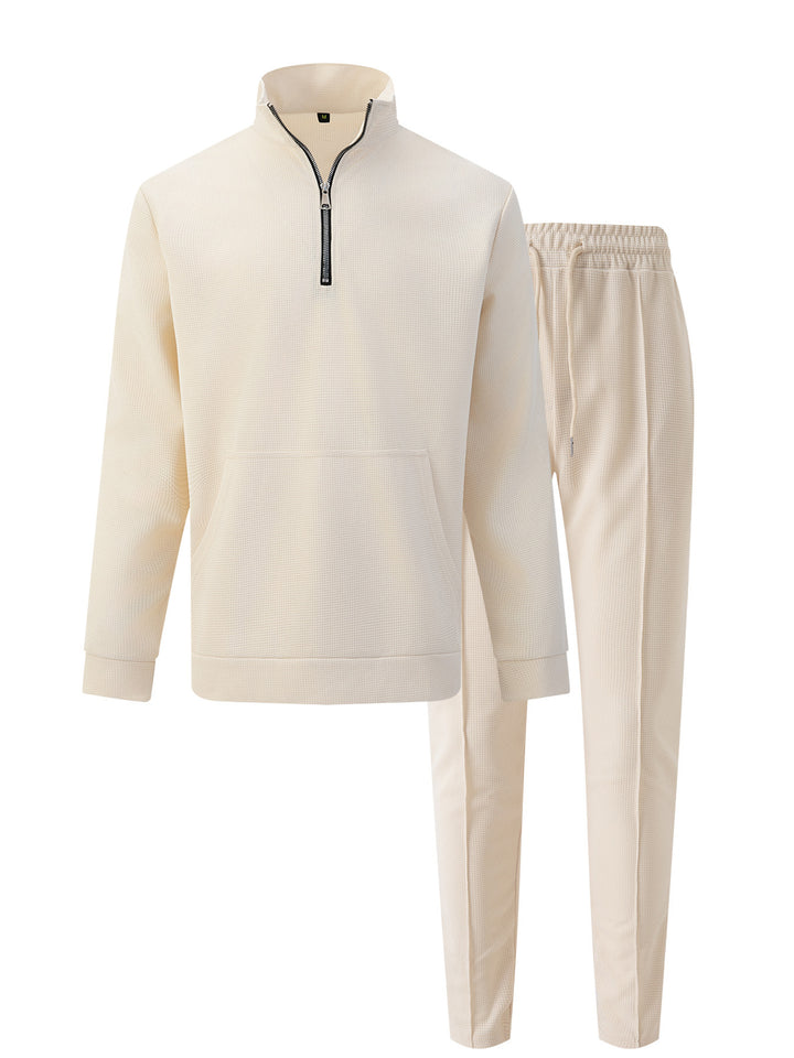 Herren Sportlicher Pullover mit Reißverschluss und bequemen Jogginghosen Echoarchiv