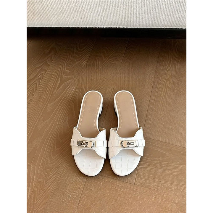 Damen elegante Croc‑Patent‑Mules mit kleinem Blockabsatz Echo Archiv