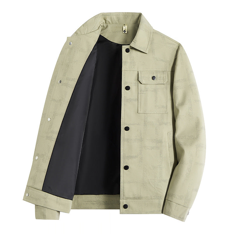Herren Leichte Overshirt-Jacke mit dezenter Reptilprägung und Druckknopfverschluss Echo Archiv