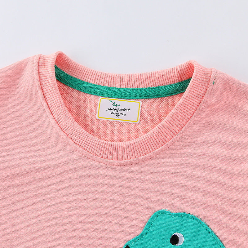 Mädchen Sweatshirt mit niedlichem Dinosaurier-Applikationsdesign Echo Archiv