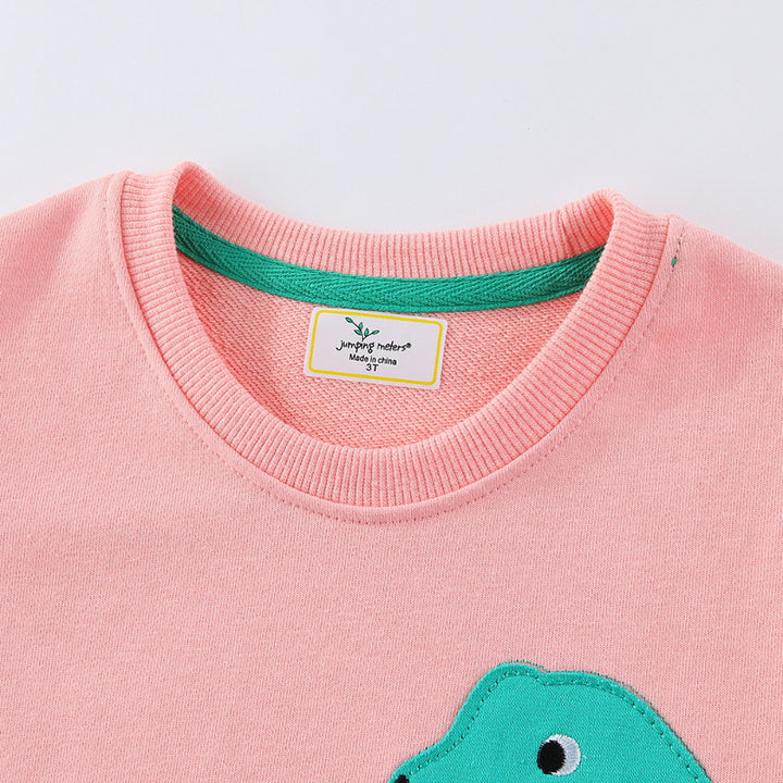 Mädchen Sweatshirt mit niedlichem Dinosaurier-Applikationsdesign Echo Archiv