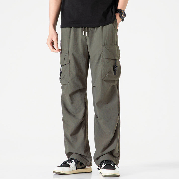 Herren Leichte Ripstop‑Trekking‑Cargohose mit Elastikbund, Kordelzug und Schnallen‑Cargotaschen Echo Archiv