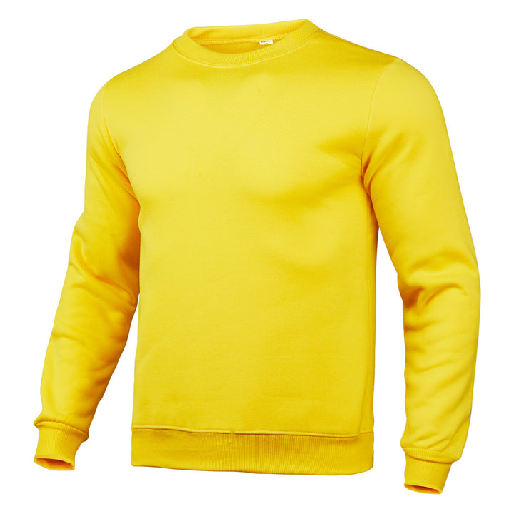 Herren klassisches Rundhals-Sweatshirt mit weichem Fleece-Innenfutter, geripptem Saum und verstärkten Nähten – Marzano