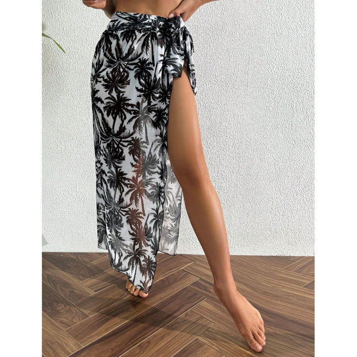 Damen Strandkleid mit floralem Muster und transparentem Material Echo Archiv