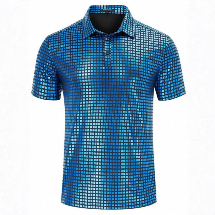 Herren Polo-Shirt mit modernem grafischen Muster Echoarchiv