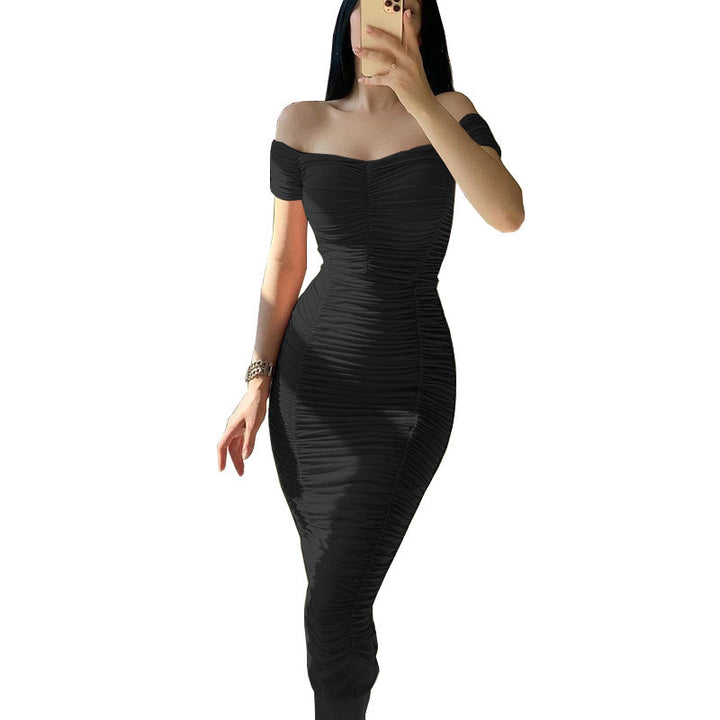 Damen Figurbetontes Wickelkleid mit Off-Shoulder Design und Raffung Echo Archiv