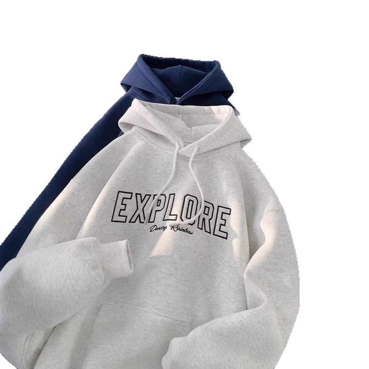 Unisex Oversized Kapuzenpullover mit Schriftzug Echoarchiv