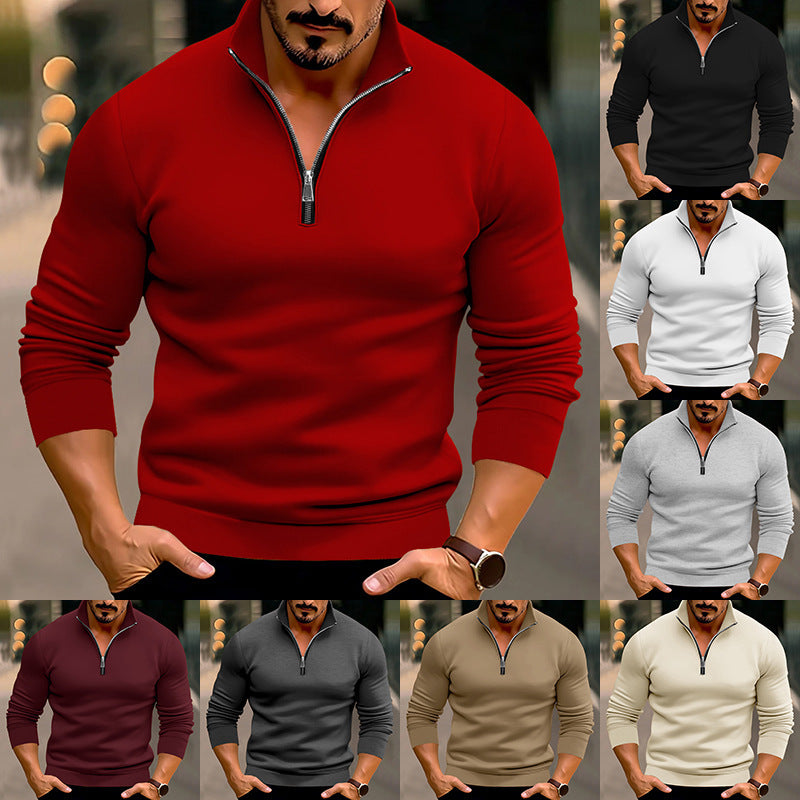 Herren Pullover mit halbem Reißverschluss und modernen Akzenten Echoarchiv