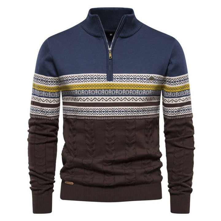 Herren modischer Pullover mit Reißverschluss und strukturiertem Design Echoarchiv