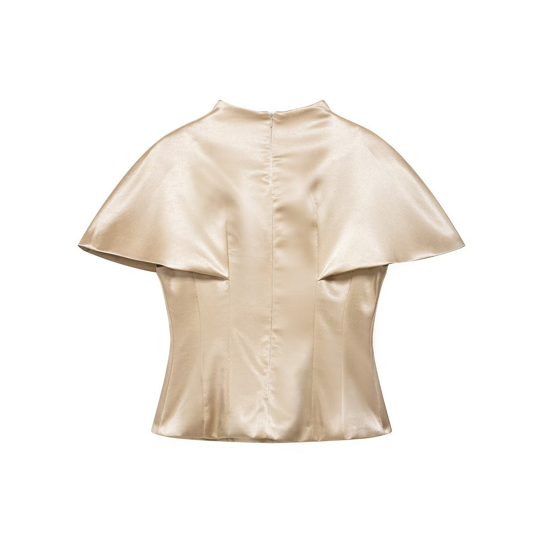 Damen Zweiteiliges Satin-Set mit Cape-Top und fließendem A-Linien-Rock Echo Archiv