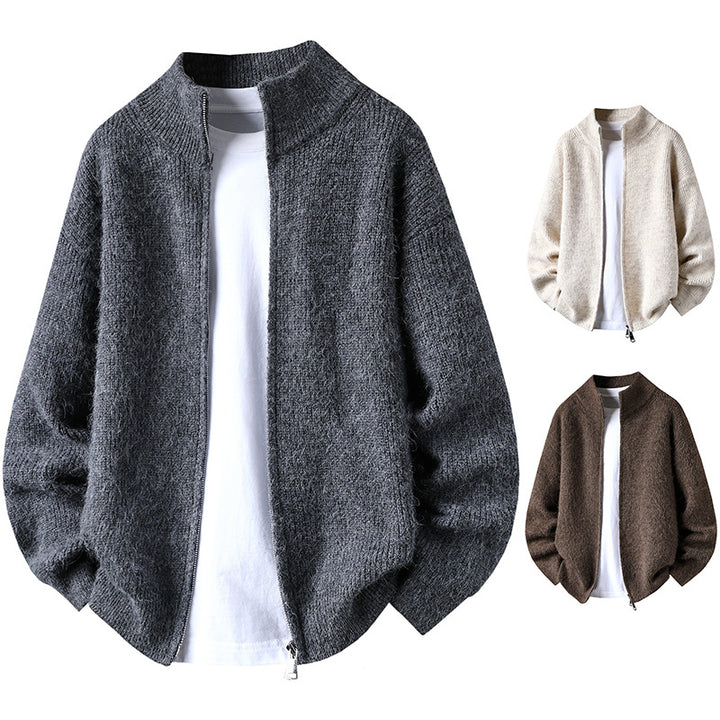 Damen Gemütliche Strickjacke mit Reißverschluss Echoarchiv