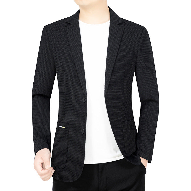 Herren Modernes Stretch Business-Sakko mit schmalem Schnitt und aufgesetzten Taschen – Tianoro