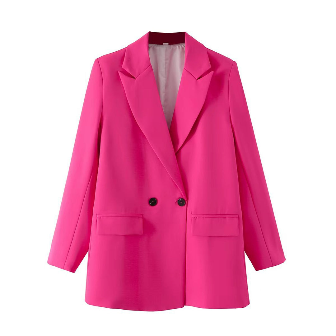 Damen Oversize Doppelreihiger Blazer mit fallendem Revers und weicher Innenfütterung – Valéne
