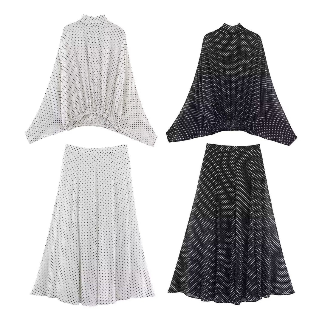 Damen Maxirock mit elegantem Pünktchenmuster und fließendem Schnitt Echo Archiv