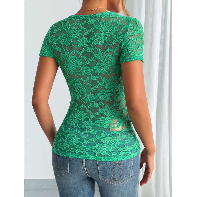 Damen Spitzen-Bodysuit mit dekorativem V-Ausschnitt Echo Archiv